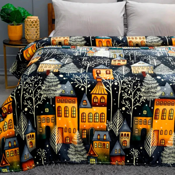 Плед флісовий Love You Зимове містечко 9128 150х200 см