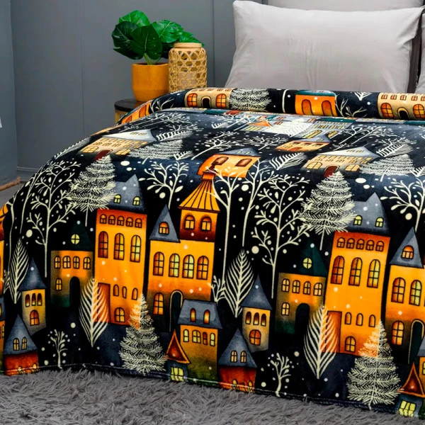 Плед флісовий Love You Зимове містечко 9128 150х200 см