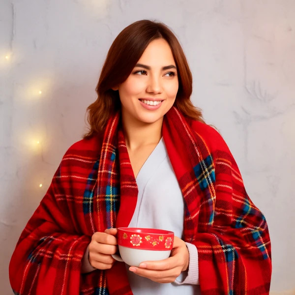 Плед флісовий Love You Класична клітина 9115 150х200 см