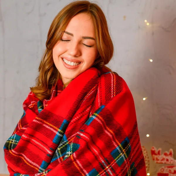 Плед флісовий Love You Класична клітина 9115 150х200 см