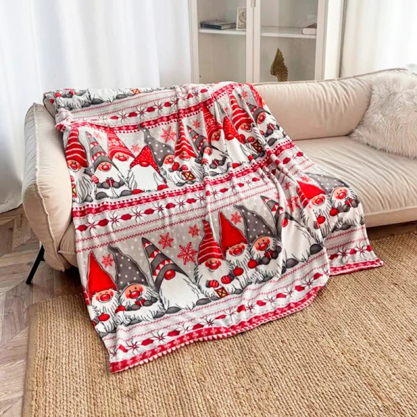 Плед флісовий Love You Новорічні гномики 9129 150х200 см