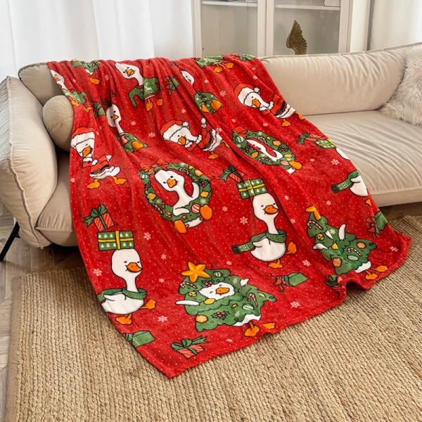 Плед флісовий Love You Новорічні гусята 9120 150х200 см