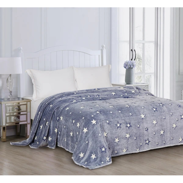 Плед флісовий Love You, що світиться в темряві Зірки 81992 150х200 см