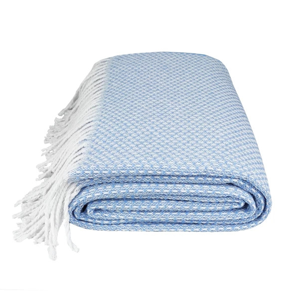 Плед бавовняний Love You Букле 4633 200х220 см блакитний