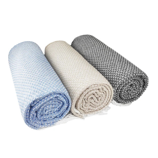 Плед бавовняний Love You Букле 4633 200х220 см блакитний