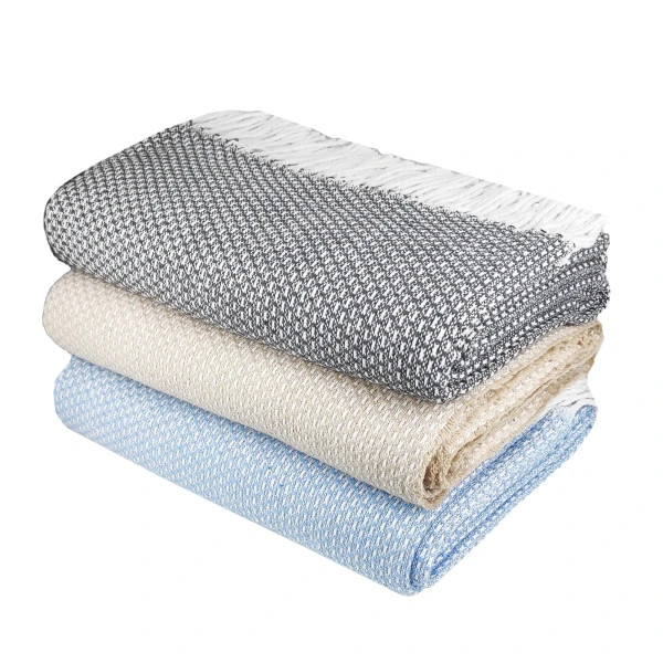 Плед бавовняний Love You Букле 4633 200х220 см блакитний