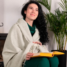 Плед вовняний Love You 6064 140х200 см світло-бежевий