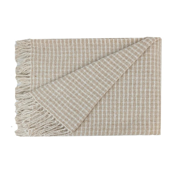 Плед вовняний Love You VELIA 4709 140х200 см білий з бежевим