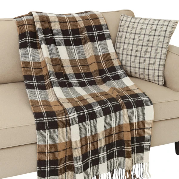 Плед вовняний Love You Ельф 2 4711 170х210 см білий з коричневим