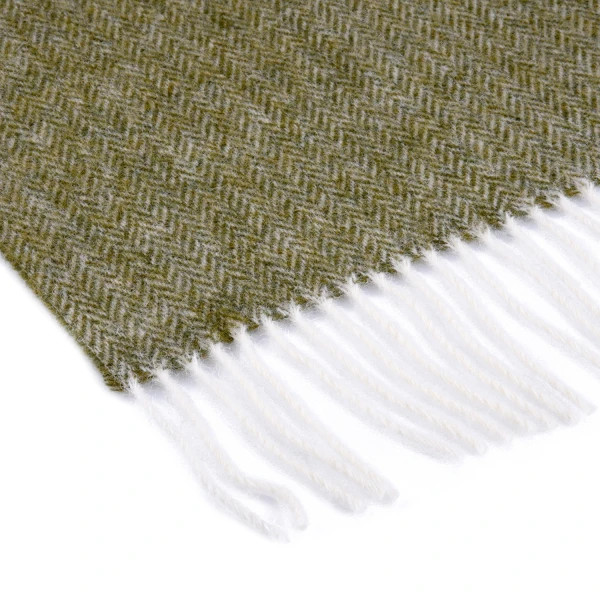 Плед вовняний тревел Love You 6032P 140х200 см оливковий