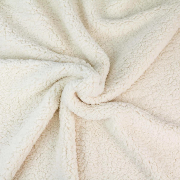 Плед-ковдра з шерпи та флісу Love You 8178 150х200 см молочний