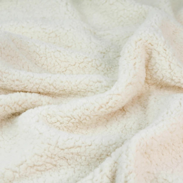 Плед-ковдра з шерпи та флісу Love You 8178 150х200 см молочний