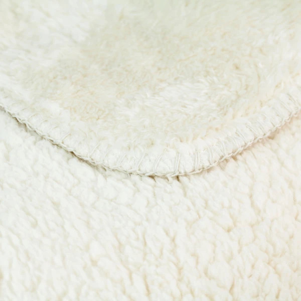 Плед-ковдра з шерпи та флісу Love You 8178 150х200 см молочний