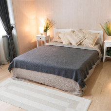 Плед-ковдра вовняна Love You 6053 150х215 см сірий з світло-сірим