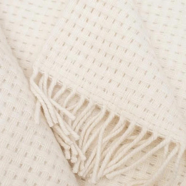 Плед вовняний Love You Рогожка 4160-2 200х220 см білий