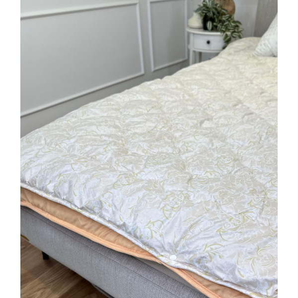 Ковдра двоспальна подвійна 4 сезони з холлофайбера Arda 21553 175х215 см персикова