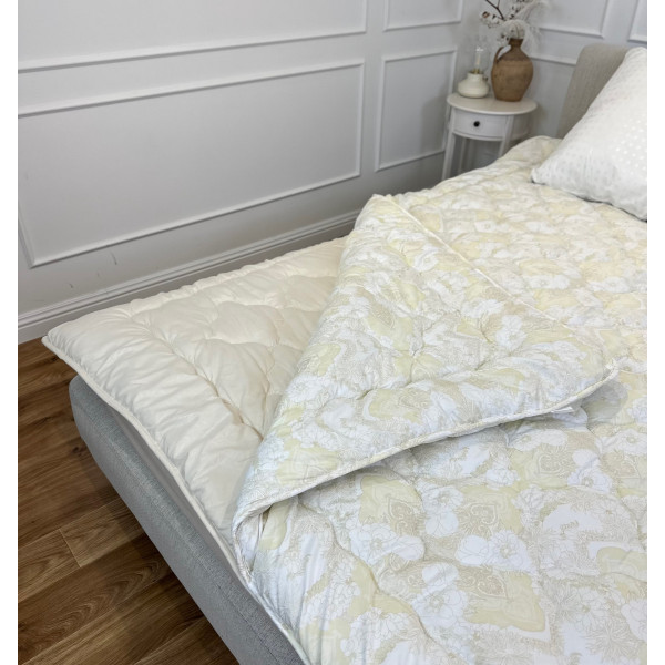 Ковдра двоспальна подвійна 4 сезони з холлофайбера Arda 21559 175х215 см бежева