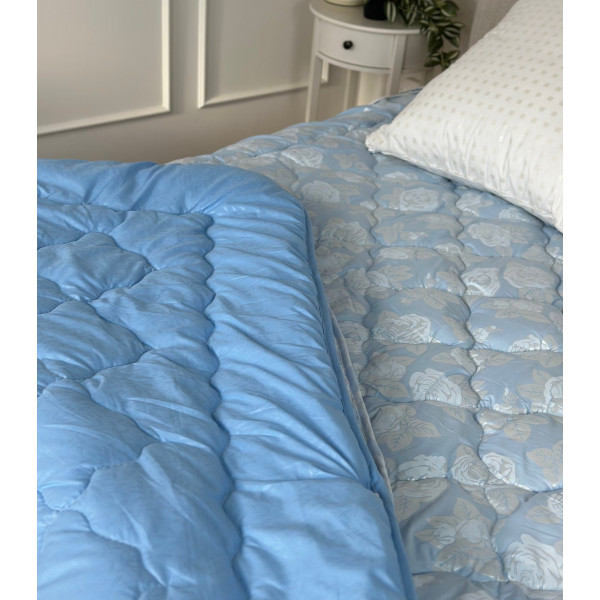 Ковдра двоспальна подвійна 4 сезони з холлофайбера Arda 21562 175х215 см синя