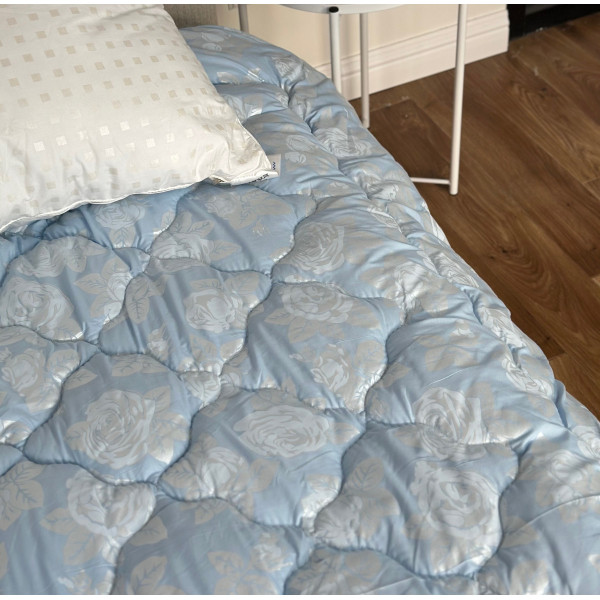 Ковдра двоспальна подвійна 4 сезони з холлофайбера Arda 21562 175х215 см синя