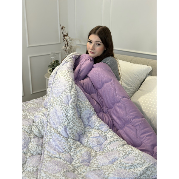 Ковдра двоспальна подвійна 4 сезони з холлофайбера Arda 21565 175х215 см фіолетова