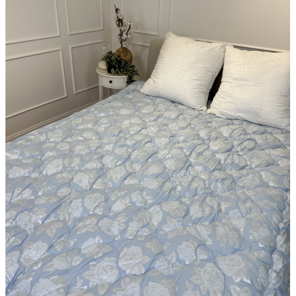 Ковдра євро подвійна 4 сезони з холлофайбера Arda 21563 195х215 см синя