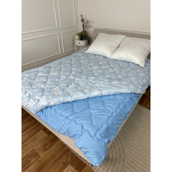 Ковдра євро подвійна 4 сезони з холлофайбера Arda 21563 195х215 см синя