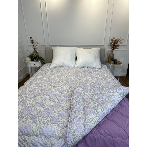 Ковдра євро подвійна 4 сезони з холлофайбера Arda 21566 195х215 см фіолетова