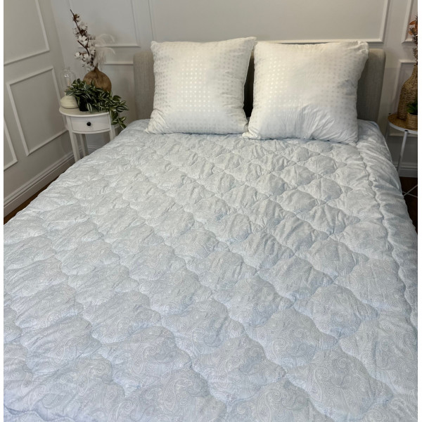 Ковдра полуторна подвійна 4 сезони з холлофайбера Arda 21555 142х210 см блакитна