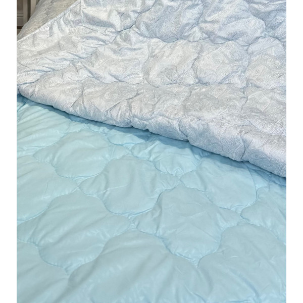 Ковдра полуторна подвійна 4 сезони з холлофайбера Arda 21555 142х210 см блакитна