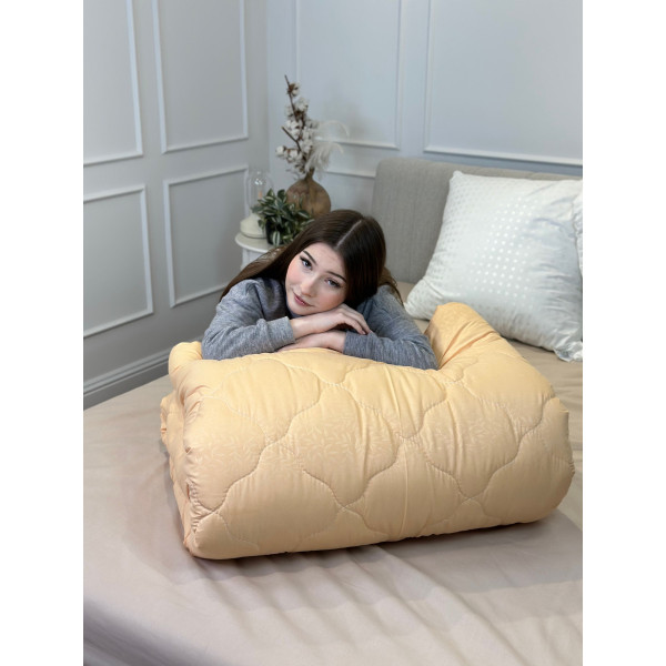 Ковдра полуторна подвійна подвійна 4 сезони з холлофайбера Arda 21552 142х210 см персикова