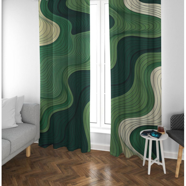 Штори 3D Зелені хвилі 31664 270х150 см