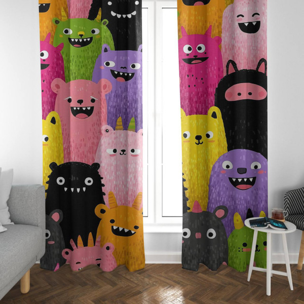 Штори 3D Монстрики 31652 270х150 см