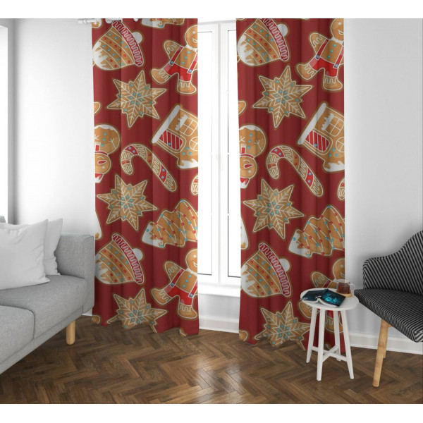 Штори 3D Різдвяне печиво 31656 270х150 см