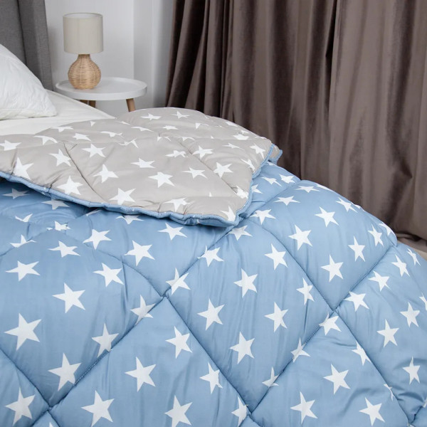 Ковдра полуторна ТЕП Alaska 1-00150-23920 150х205 см блакитна з сірим