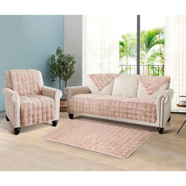 Накидка для м'яких меблів Love You 8501 90х160 см бежева