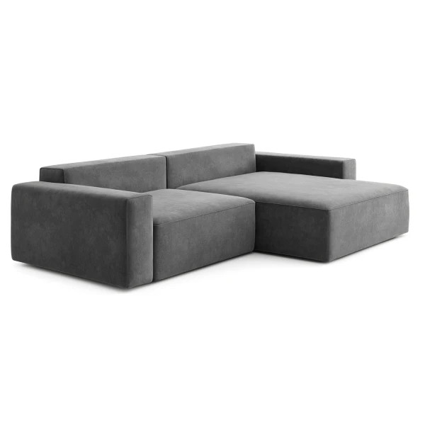 Чохол на диван кутовий велюр Love You 84143 темно-сірий