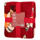 Плед Ardesto Flannel Різдвяні корги ART0119PB 160х200 см червоний