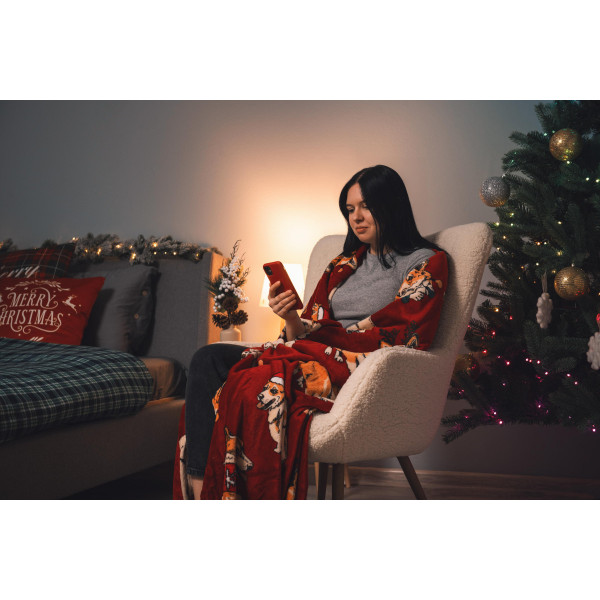 Плед Ardesto Flannel Різдвяні корги ART0119PB 160х200 см червоний