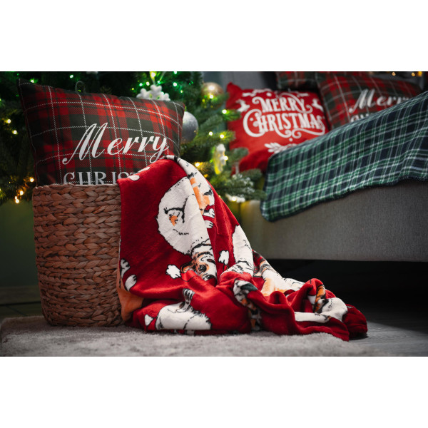 Плед Ardesto Flannel Різдвяні корги ART0119PB 160х200 см червоний