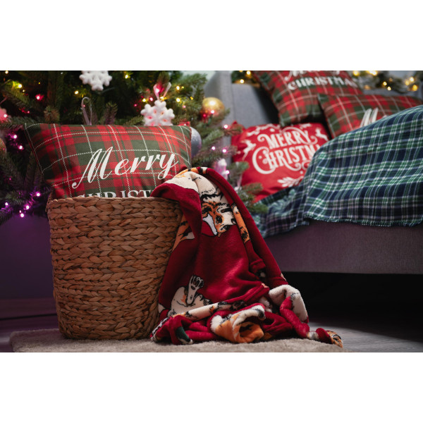Плед Ardesto Flannel Різдвяні корги ART0119PB 160х200 см червоний