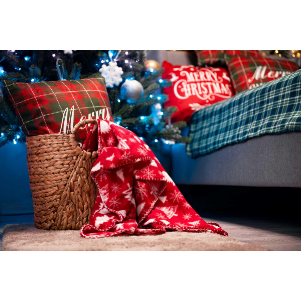 Плед Ardesto FleeСe Засніжені ялинки ART0715PB 130х160 см