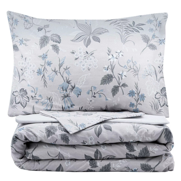 Постільна білизна двоспальне Ardesto Gloria Польові квіти ART2022WF 200х220 см світло-сіра