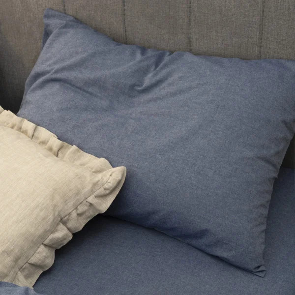 Постільна білизна двоспальне Viluta Сатин Wash-79-2 210х175 см синьо-сірий