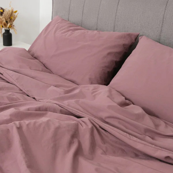 Постільна білизна двоспальне Viluta Сатин Wash-83-2 210х175 см холодна рожева