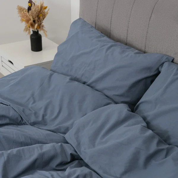 Постільна білизна двоспальне Viluta Сатин Wash-85-2 210х175 см глибокий синій