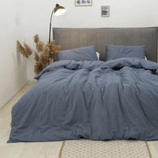 Постільна білизна євро Viluta Сатин Wash-79-E 220х200 см синьо-сірий
