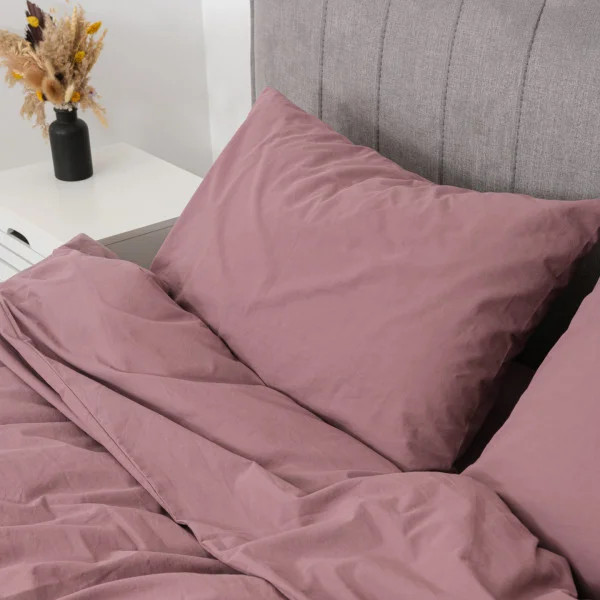 Постільна білизна євро Viluta Сатин Wash-83-E 220х200 см холодна рожева