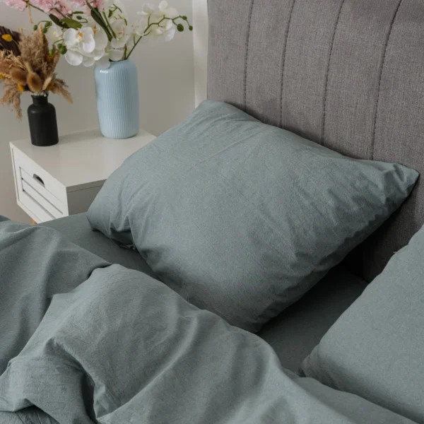 Постільна білизна євро Viluta Сатин Wash-86-E 220х200 см м'ятна