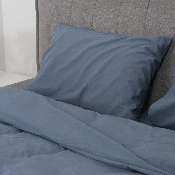 Постільна білизна полуторна Viluta Сатин Wash-85-1-5 143х210 см глибокий синій