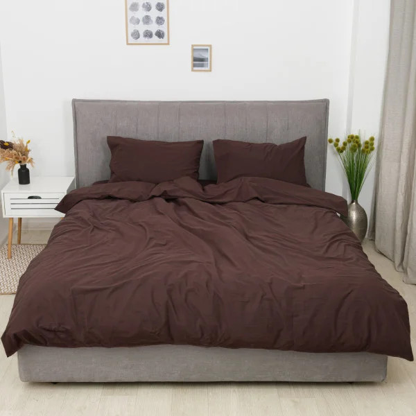 Постільна білизна сімейна Viluta Сатин Wash-82-S 210х143х2 см шоколадне
